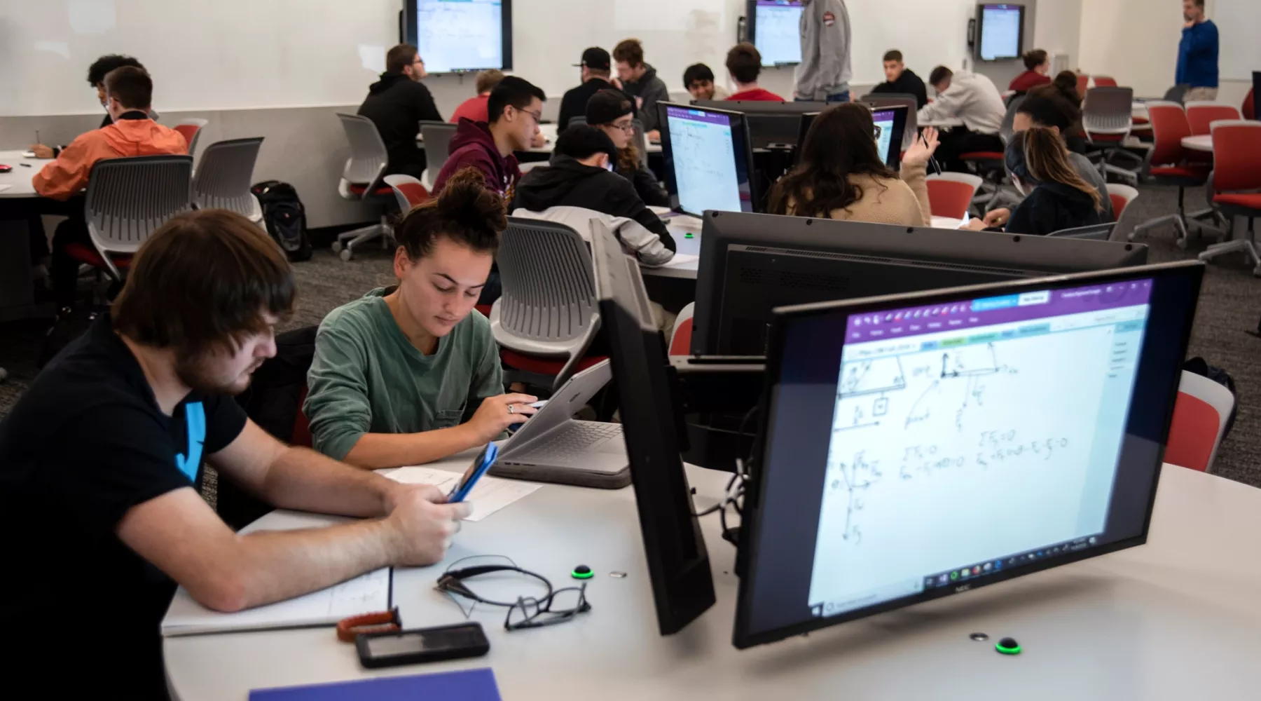 Math class in the Belknap Academic building