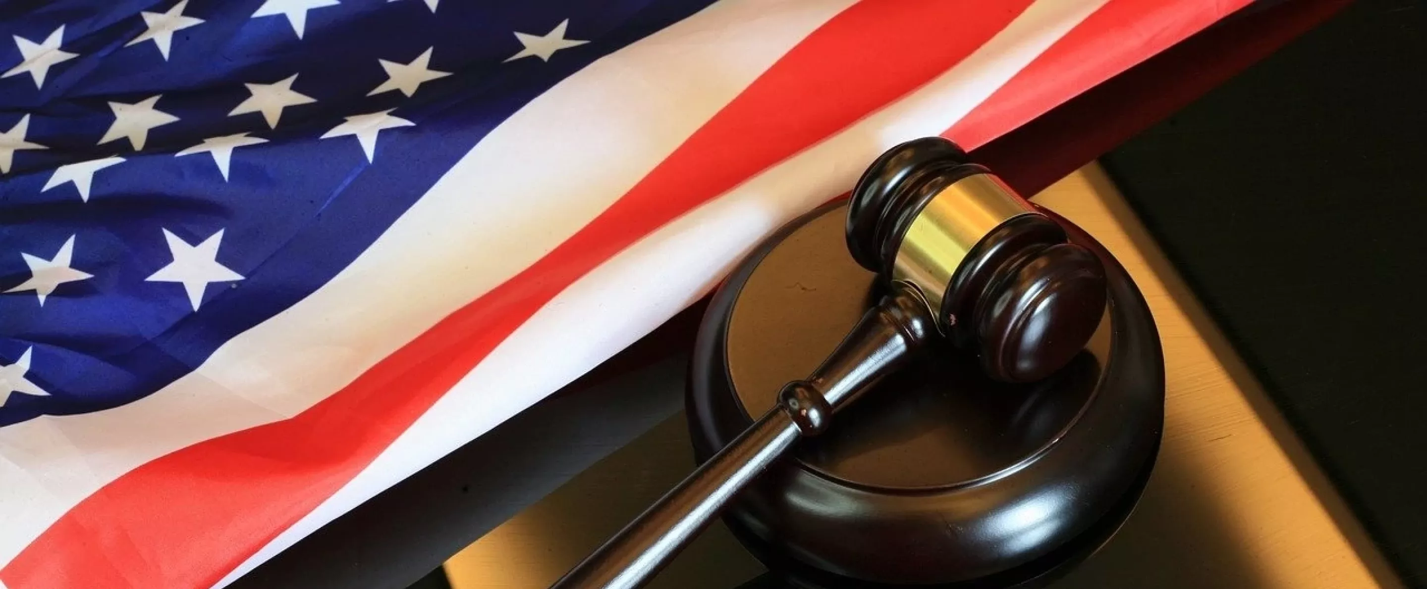 Gavel and Sound Block with American flag in background