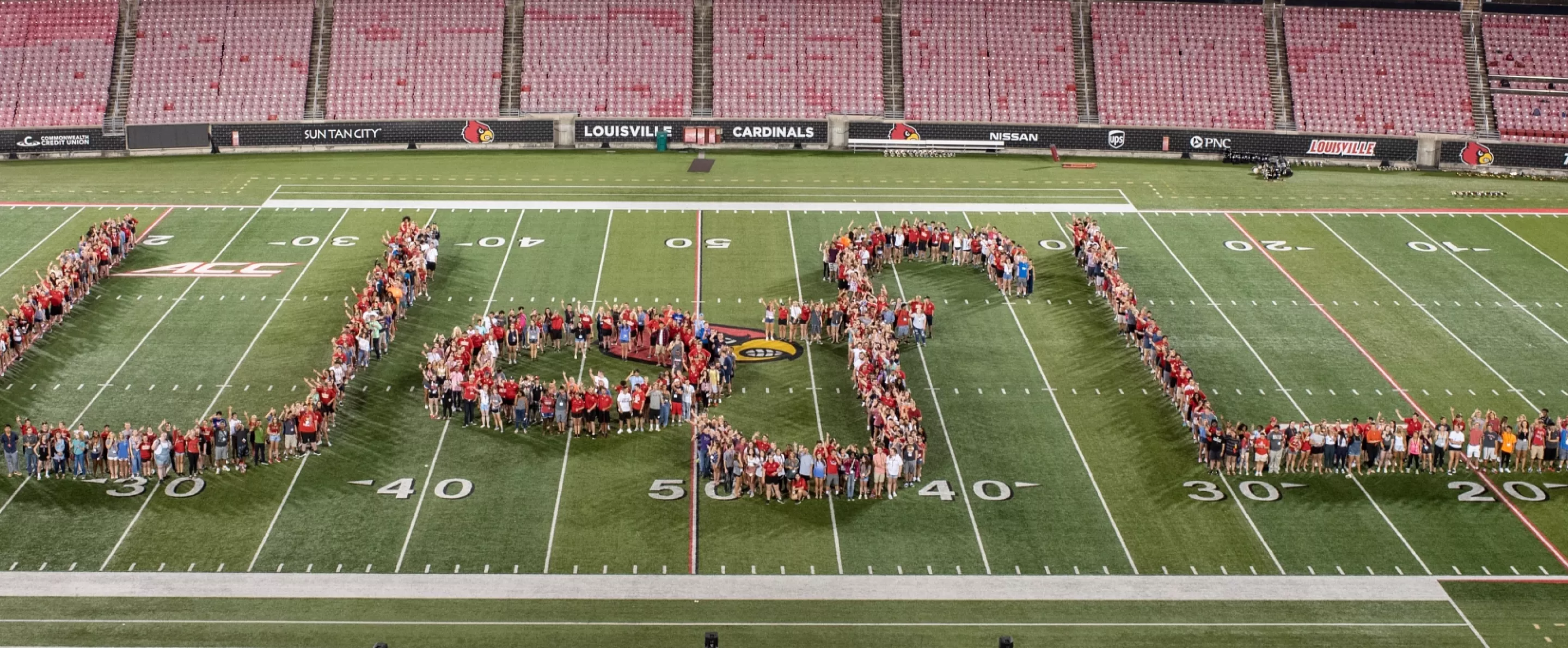 Students forming UofL