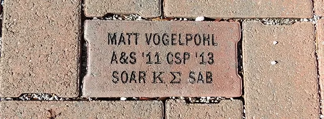 brick reading Matt Vogelpohl, A and S '11 CPS '13, SOAR, Kappa Epsilon, SAB