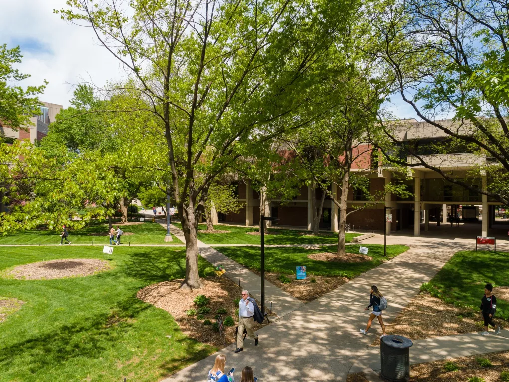 The Quad looking toward Life Sciences Building