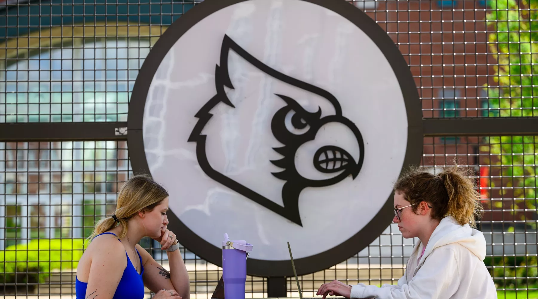 Close up of students working in The 2020 Quad.