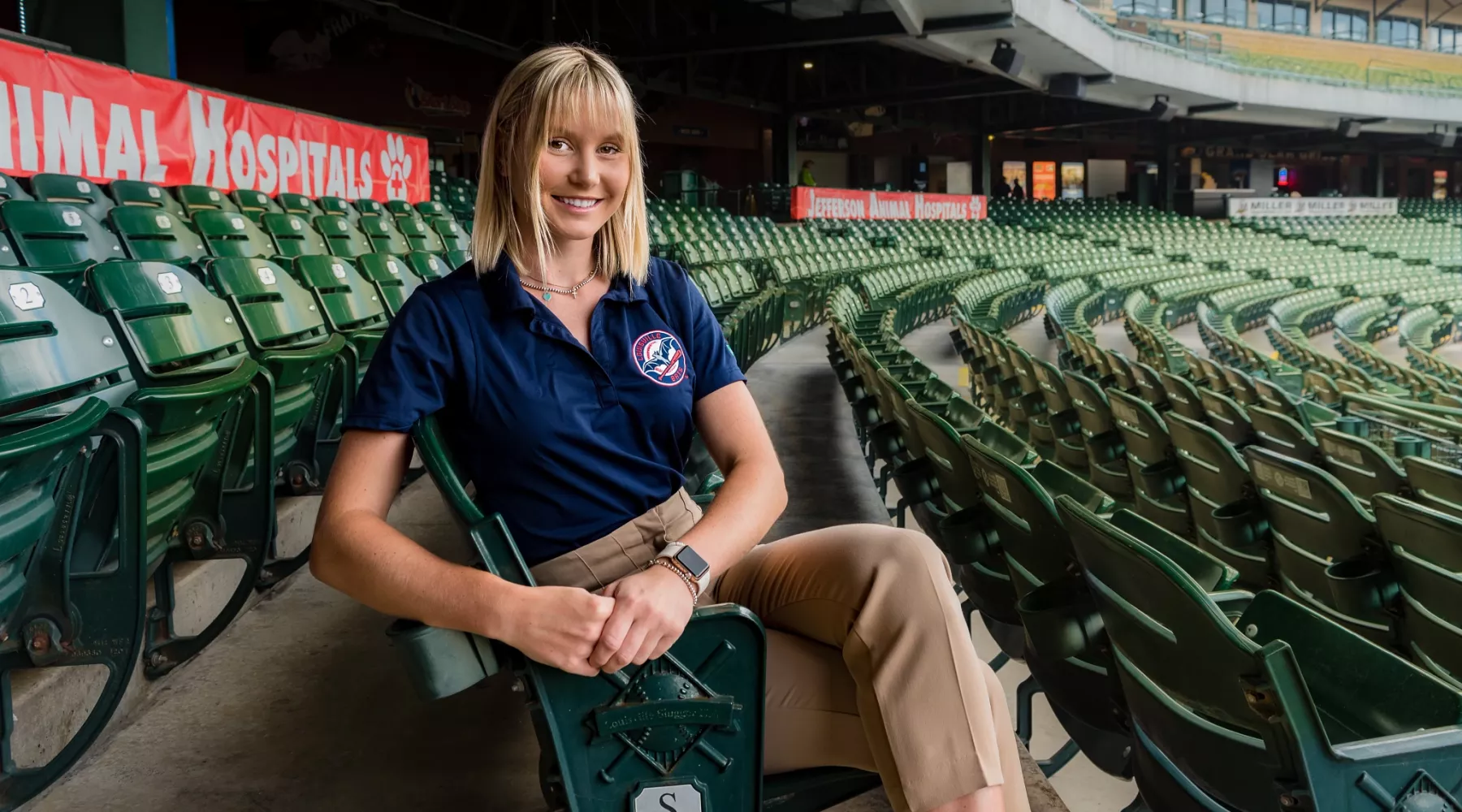 Sasha Gorchanyuk, a senior communications major with a minor in film studies, discovered her passion for and talent in working with corporate partnerships through her internship with the Louisville Bats Minor League Baseball team.