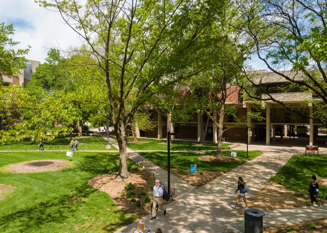 The Quad looking toward Life Sciences Building