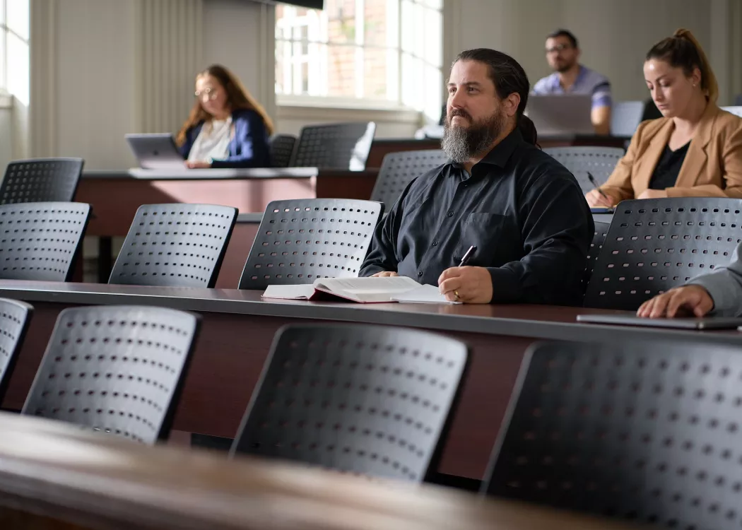 Law students listening to a lecture.