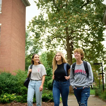 Students walking outside in the quad.